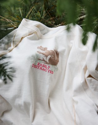 Aerie Cozy Long Sleeve Oversized Boyfriend T-Shirt