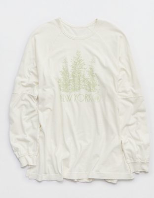 Aerie Cozy Long Sleeve Oversized Boyfriend T-Shirt