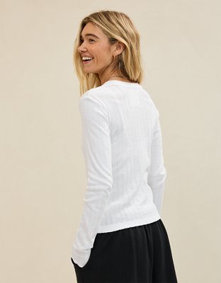 Aerie Pointelle Cardi T-Shirt