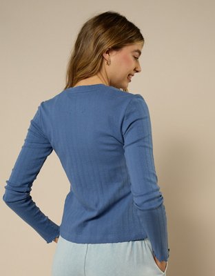 Aerie Pointelle Cardi T-Shirt