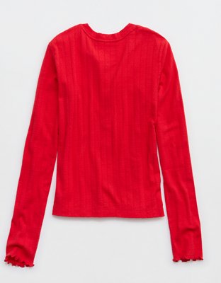Aerie Pointelle Cardi T-Shirt