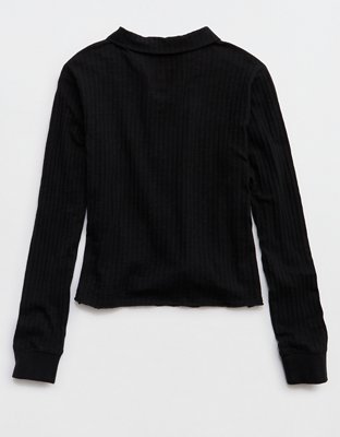 Aerie Shadow Stripe Henley T-Shirt