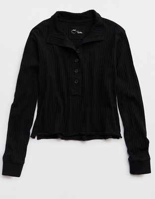 Aerie Shadow Stripe Henley T-Shirt