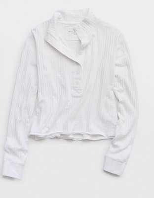Aerie Shadow Stripe Henley T-Shirt