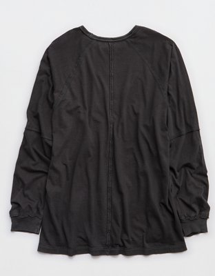 Aerie Cozy Long Sleeve Oversized Boyfriend T-Shirt