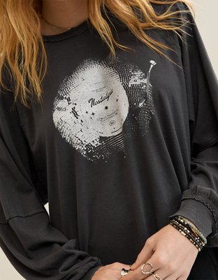 Aerie Cozy Long Sleeve Oversized Boyfriend T-Shirt