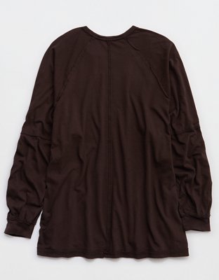 Aerie Cozy Long Sleeve Oversized Boyfriend T-Shirt