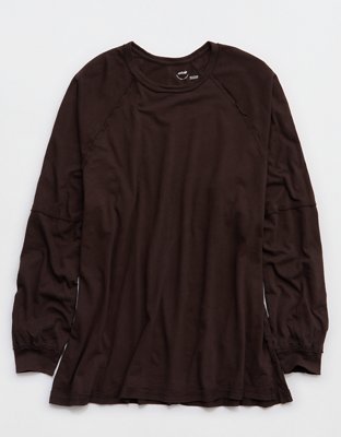 Aerie Cozy Long Sleeve Oversized Boyfriend T-Shirt