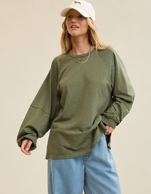 Aerie Cozy Long Sleeve Oversized Boyfriend T-Shirt