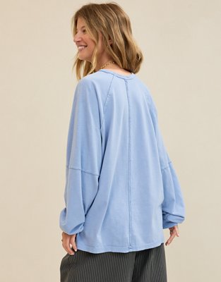 Aerie Cozy Long Sleeve Oversized Boyfriend T-Shirt