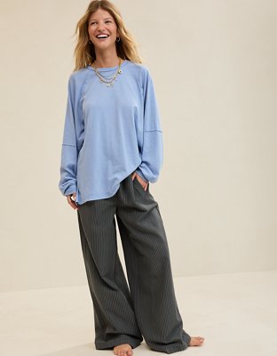 Aerie Cozy Long Sleeve Oversized Boyfriend T-Shirt