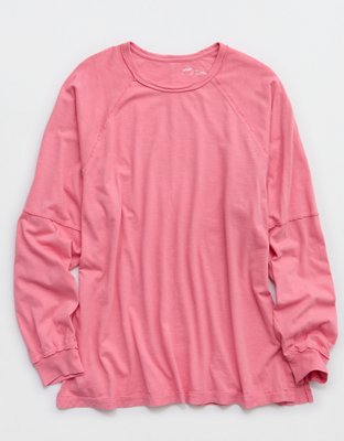Aerie Cozy Long Sleeve Oversized Boyfriend T-Shirt
