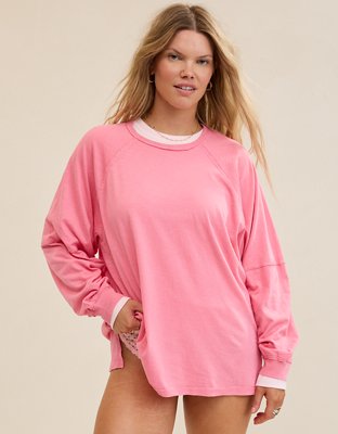 Aerie Cozy Long Sleeve Oversized Boyfriend T-Shirt