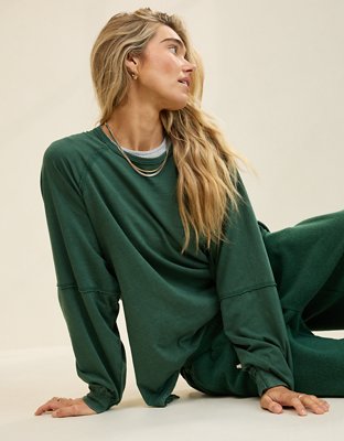 Aerie Cozy Long Sleeve Oversized Boyfriend T-Shirt