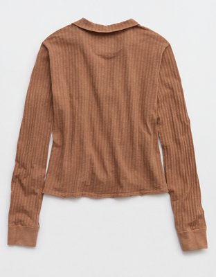 Aerie Shadow Stripe Henley T-Shirt