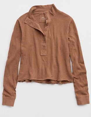 Aerie Shadow Stripe Henley T-Shirt