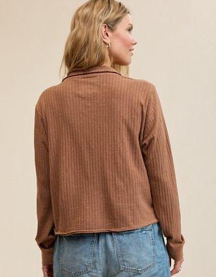 Aerie Shadow Stripe Henley T-Shirt