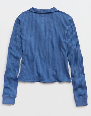 Aerie Shadow Stripe Henley T-Shirt