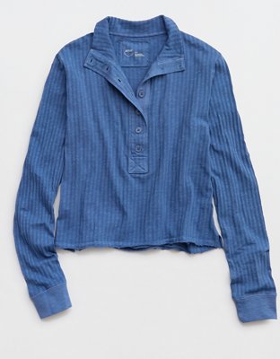 Aerie Shadow Stripe Henley T-Shirt