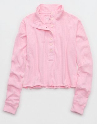 Aerie Shadow Stripe Henley T-Shirt