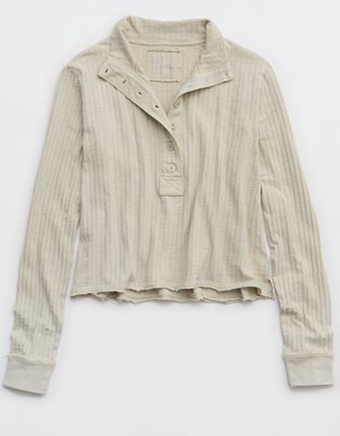 Aerie Shadow Stripe Henley T-Shirt