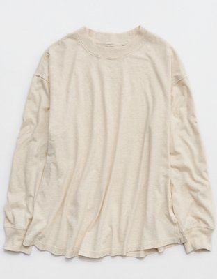 Aerie Cozy Oversized Long Sleeve Boyfriend T-Shirt