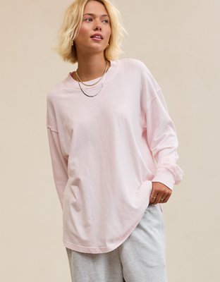 Aerie Cozy Oversized Long Sleeve Boyfriend T-Shirt