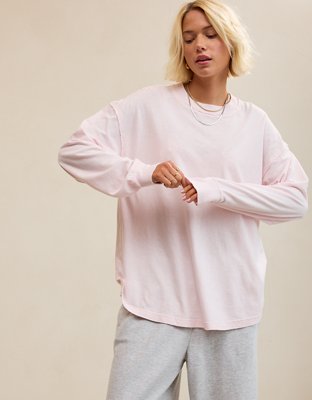Aerie Cozy Oversized Long Sleeve Boyfriend T-Shirt