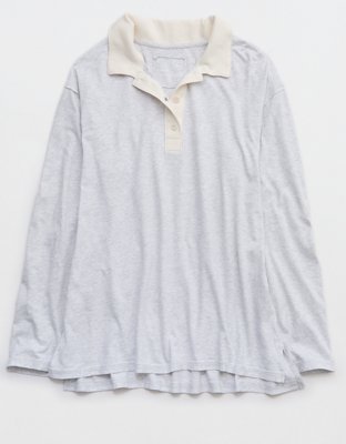 Aerie Cozy Polo Boyfriend T-Shirt