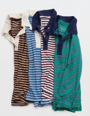 Aerie Cozy Polo Boyfriend T-Shirt