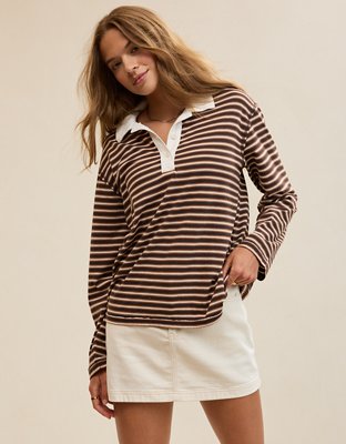 Aerie Cozy Polo Boyfriend T-Shirt