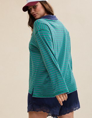 Aerie Cozy Polo Boyfriend T-Shirt
