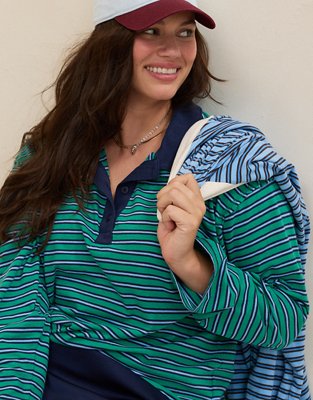 Aerie Cozy Polo Boyfriend T-Shirt