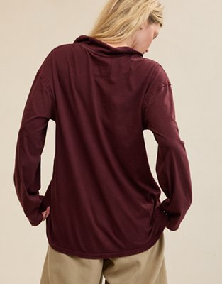 Aerie Cozy Polo Boyfriend T-Shirt