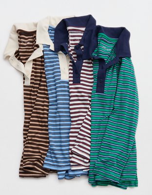 Aerie Cozy Polo Boyfriend T-Shirt
