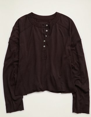 Aerie Happy Snit Henley T-Shirt