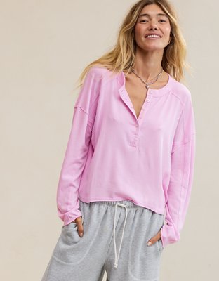 Aerie Happy Snit Henley T-Shirt