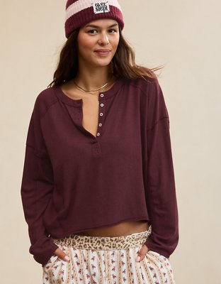 Aerie Happy Snit Henley T-Shirt