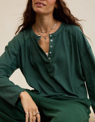 Aerie Happy Snit Henley T-Shirt