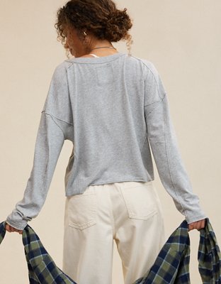 Aerie Happy Snit Henley T-Shirt