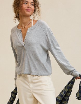 Aerie Happy Snit Henley T-Shirt