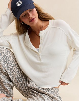 Aerie Happy Snit Henley T-Shirt