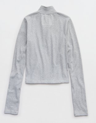 T-shirt à manches longues avec fermeture à glissière quart de longueur Aerie