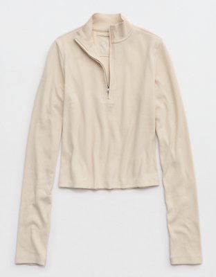 Aerie Long Sleeve Quarter Zip T-Shirt