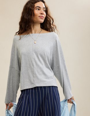Aerie Happy Snit Off-The-Shoulder T-Shirt