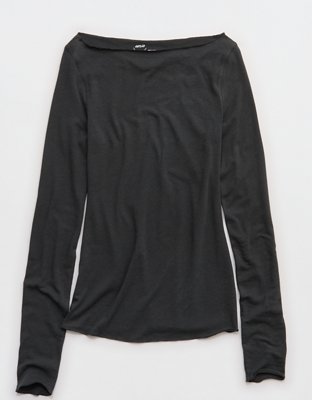 Aerie Sheer Happiness Boatneck T-Shirt