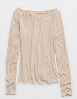 Aerie Sheer Happiness Boatneck T-Shirt