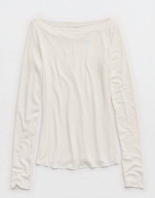 Aerie Sheer Happiness Boatneck T-Shirt