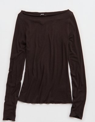 Aerie Sheer Happiness Boatneck T-Shirt