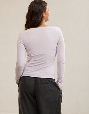 Aerie Sheer Happiness Boatneck T-Shirt